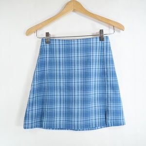 John Galt Women's Blue Plaid Mini Cara Skirt Size XS